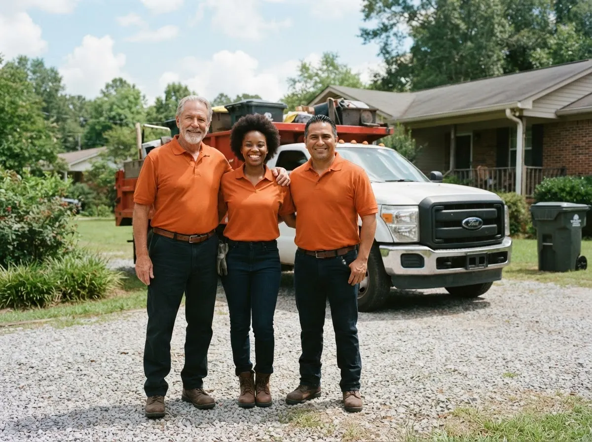 Oak Grove Dumpster Rental garbage collection service team in George, GA
